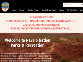 'navajonationparks.org' screenshot