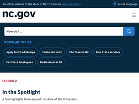 'nc.gov' screenshot