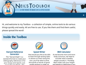 'neilstoolbox.com' screenshot