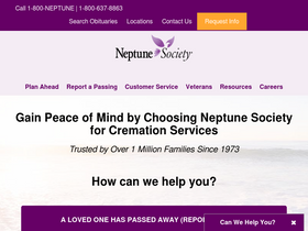 'neptunesociety.com' screenshot