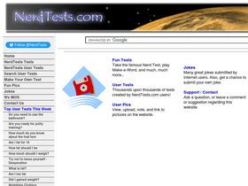'nerdtests.com' screenshot