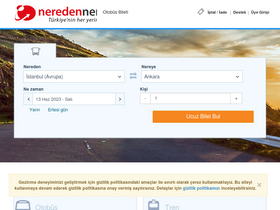 'neredennereye.com' screenshot