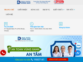 'nhakhoadongnam.com' screenshot