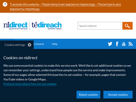 'nidirect.gov.uk' screenshot