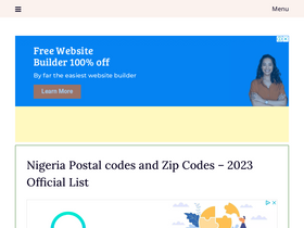 'nigeriapostcodes.com' screenshot