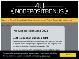 'nodepositbonus4u.com' screenshot