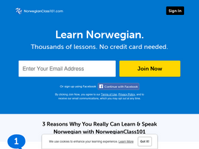 'norwegianclass101.com' screenshot