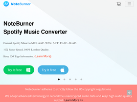 'noteburner.com' screenshot