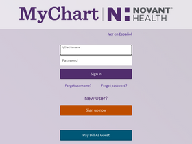'novantmychart.org' screenshot