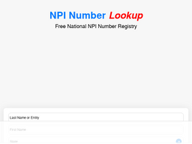 'npinumberlookup.org' screenshot