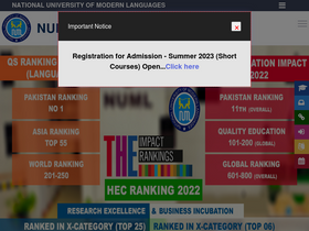 'numl.edu.pk' screenshot