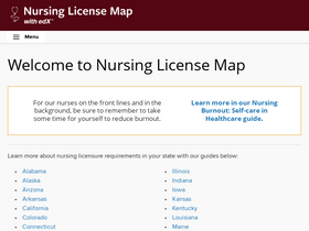 'nursinglicensemap.com' screenshot