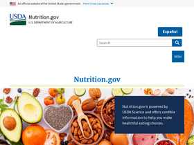 'nutrition.gov' screenshot