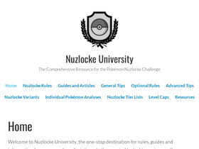 'nuzlockeuniversity.ca' screenshot
