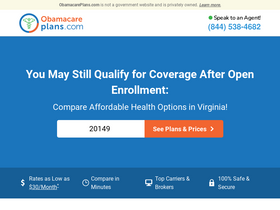 'obamacareplans.com' screenshot