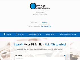 'obitsarchive.com' screenshot