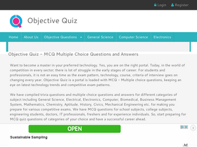 'objectivequiz.com' screenshot