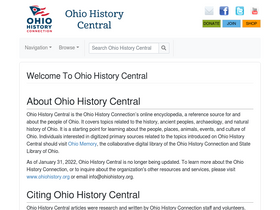 'ohiohistorycentral.org' screenshot