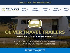 'olivertraveltrailers.com' screenshot