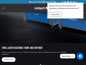 'omtechlaser.com' screenshot