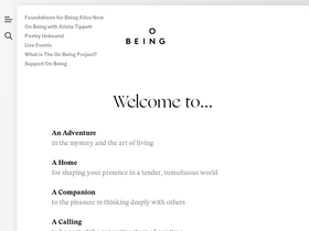 'onbeing.org' screenshot
