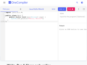 'onecompiler.com' screenshot