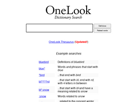 'onelook.com' screenshot