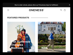 'onenessboutique.com' screenshot
