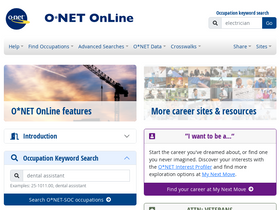 'onetonline.org' screenshot