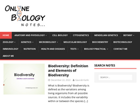 'onlinebiologynotes.com' screenshot