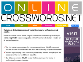 'onlinecrosswords.net' screenshot