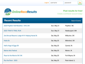 'onlineraceresults.com' screenshot