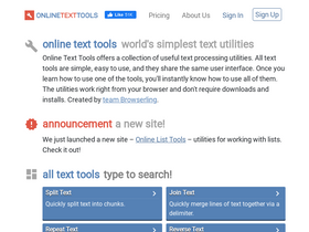 'onlinetexttools.com' screenshot
