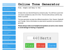 'onlinetonegenerator.com' screenshot