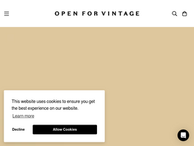'openforvintage.com' screenshot