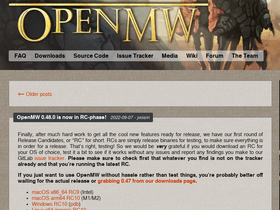 'openmw.org' screenshot