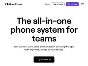 'openphone.com' screenshot