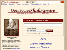 'opensourceshakespeare.org' screenshot