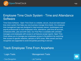 'opentimeclock.com' screenshot