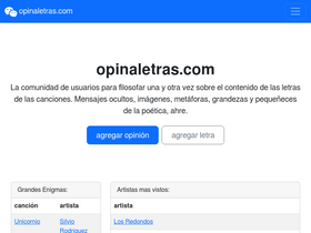 'opinaletras.com' screenshot