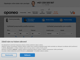 'oponeo.sk' screenshot