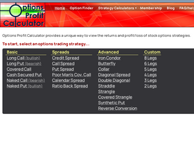 'optionsprofitcalculator.com' screenshot