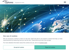 'optoma.com' screenshot