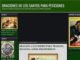 'oracionesdelossantos.com' screenshot