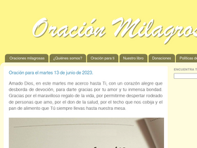 'oracionmilagrosa.com' screenshot
