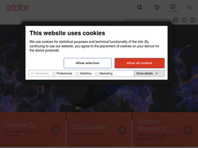 'ortofon.com' screenshot