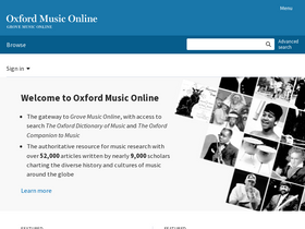 'oxfordmusiconline.com' screenshot