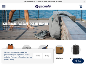 'pacsafe.com' screenshot