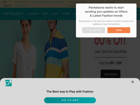 'pantaloons.com' screenshot