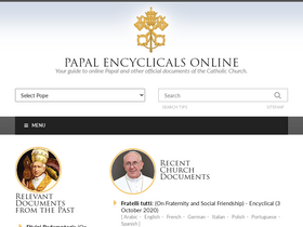 'papalencyclicals.net' screenshot